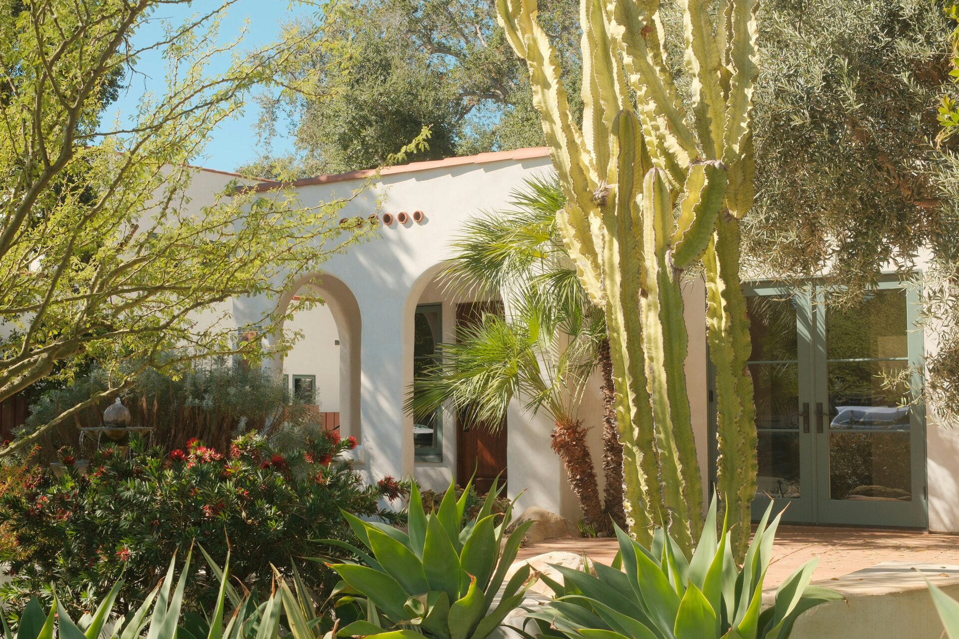 Beige stucco exterior with desert-style landscaping, Santa Ana